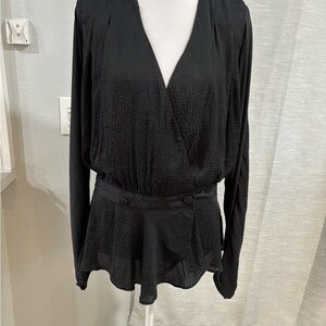 Express Black Wrap Peplum Blouse